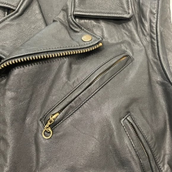 DKNY | Vintage Black Leather Biker Vest ~ Size Medium - Picture 6 of 17